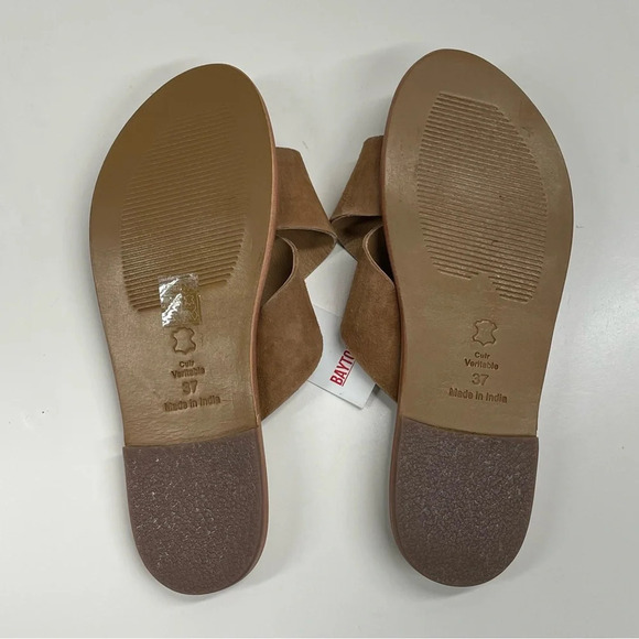 NWT Bayton Nilda Brown Criss Cross Flat Sandal Size EU 37, US 6 - Picture 4 of 5